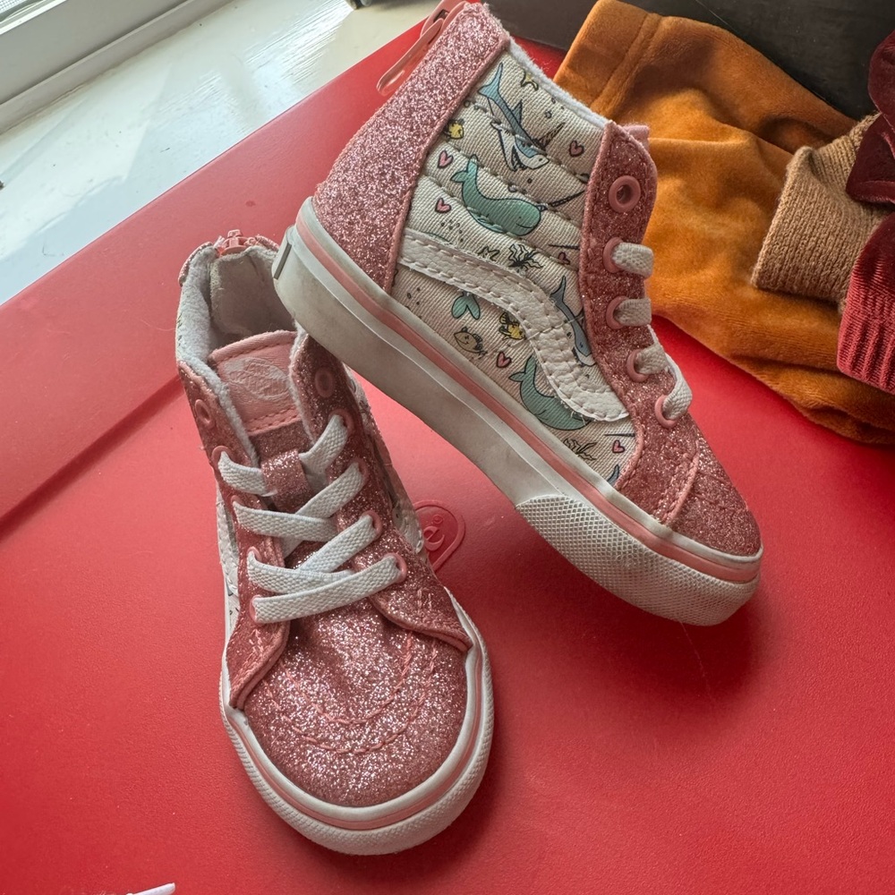 Vans high top toddler shoe. Size 5.5